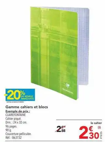 METRO Gamme cahiers et blocs offre