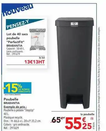 METRO Poubelle brabantia offre
