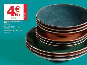Promocash Assiette plate marrakech ø 27 cm, creuse ø 22 cm, à dessert ø 20,5 cm offre