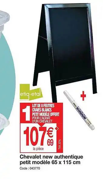 Promocash Chevalet new authentic petit modèle 65 x 115 cm etiq-etal offre