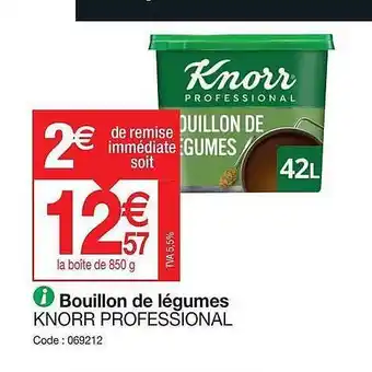 Promocash Bouillon de légumes knorr professional offre