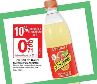 Promocash Schweppes agrumes offre