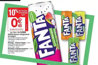 Promocash Fanta saveur mangue-fruit du dragon, orange - citron frappé, exotique mangue-passion offre