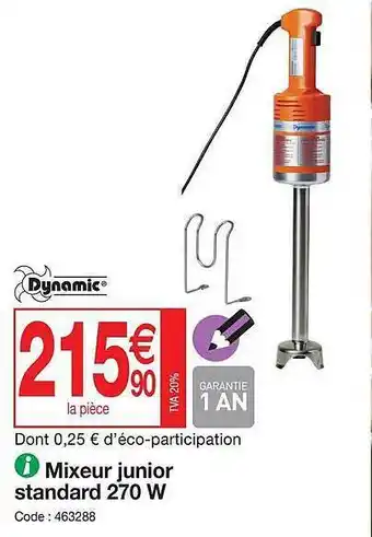 Promocash Mixeur junior standard 270 w dynamic offre