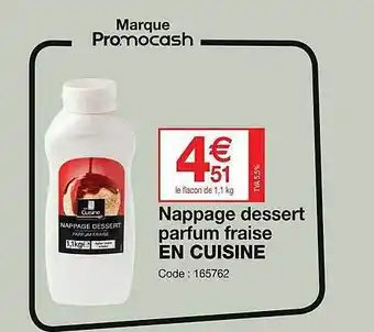Promocash Nappage dessert parfum fraise en cuisine offre