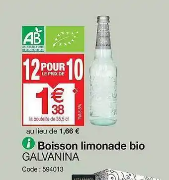 Boisson limonade bio galvanina