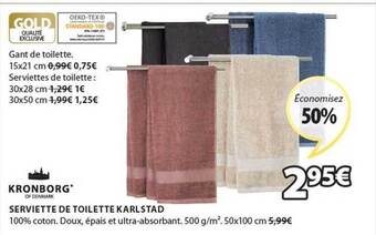 JYSK Kronborg serviette de toilette karlstad offre
