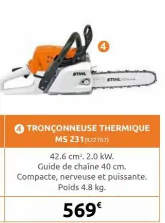 Rural Master Tronçonneuse Thermique MS 231 offre