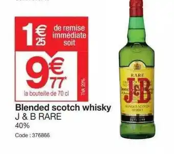 Promocash Blended scotch whisky j&b rare offre