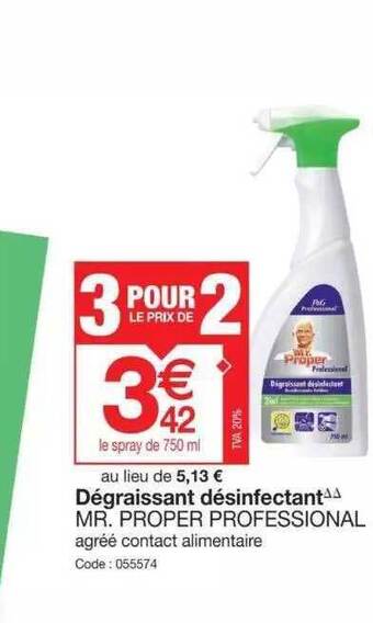 Promocash Dégraissant désinfectant mr proper professional offre