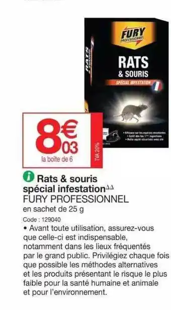 Promocash Rats & souris spécial infestation fury professionnel offre