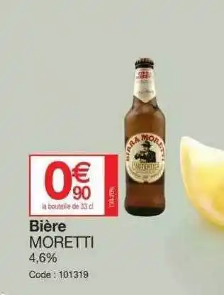Promocash Bière moretti offre