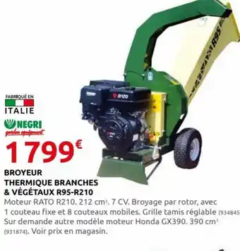 Rural Master Broyeur Thermique Branches & Végétaux R95-R210 offre
