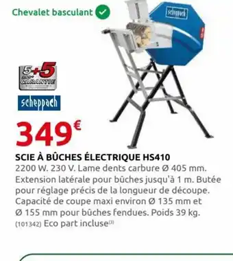Rural Master Scie à Bûches Électrique HS410 offre