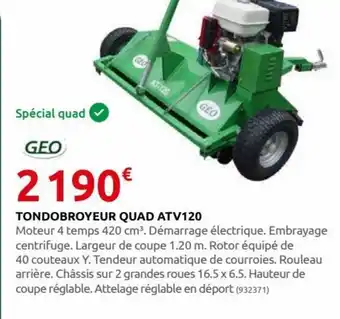 Rural Master Tondobroyeur Quad ATV120 offre