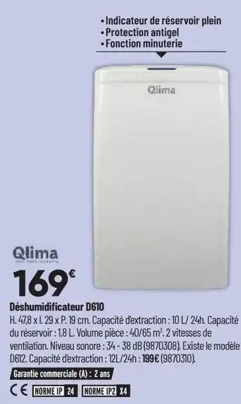 Déshumidificateur d610 qlima