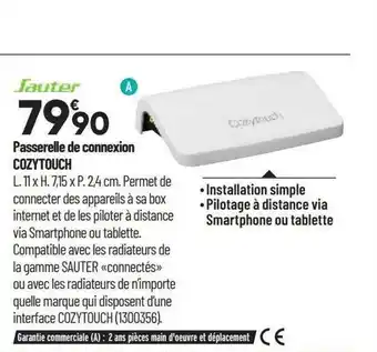 Bricorama Passerelle de connexion cozytouch sauter offre