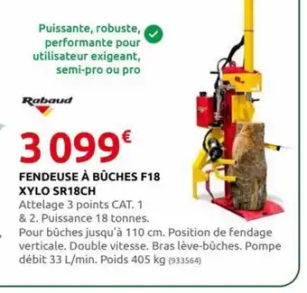 Rural Master Fendeuse à Bûches F18 Xylo SR18CH offre