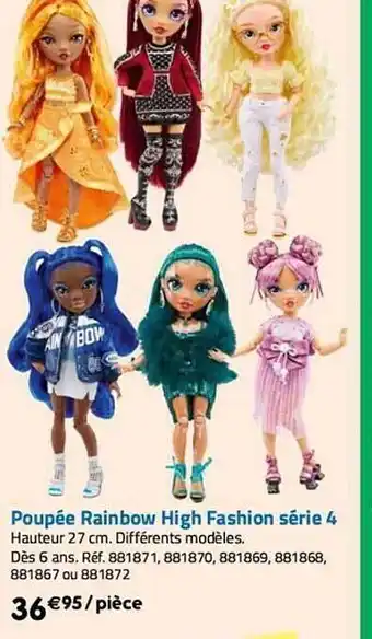 La Grande Récré Poupée rainbow high fashion série 4 offre