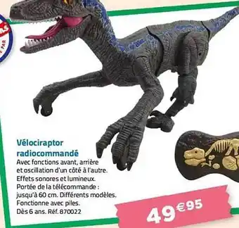 La Grande Récré Vélociraptor radiocommandé offre