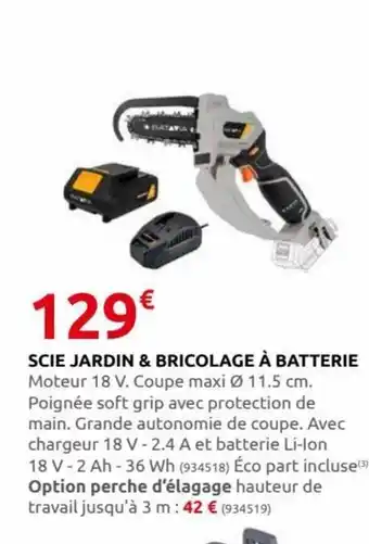 Rural Master Scie Jardin & Bricolage à Batterie offre