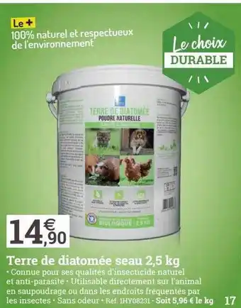 Terre de diatomée seau 2,5 kg le choix durable