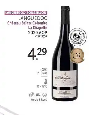 Lidl Languedoc-roussillon château sainte colombe la chapelle 2020 aop offre