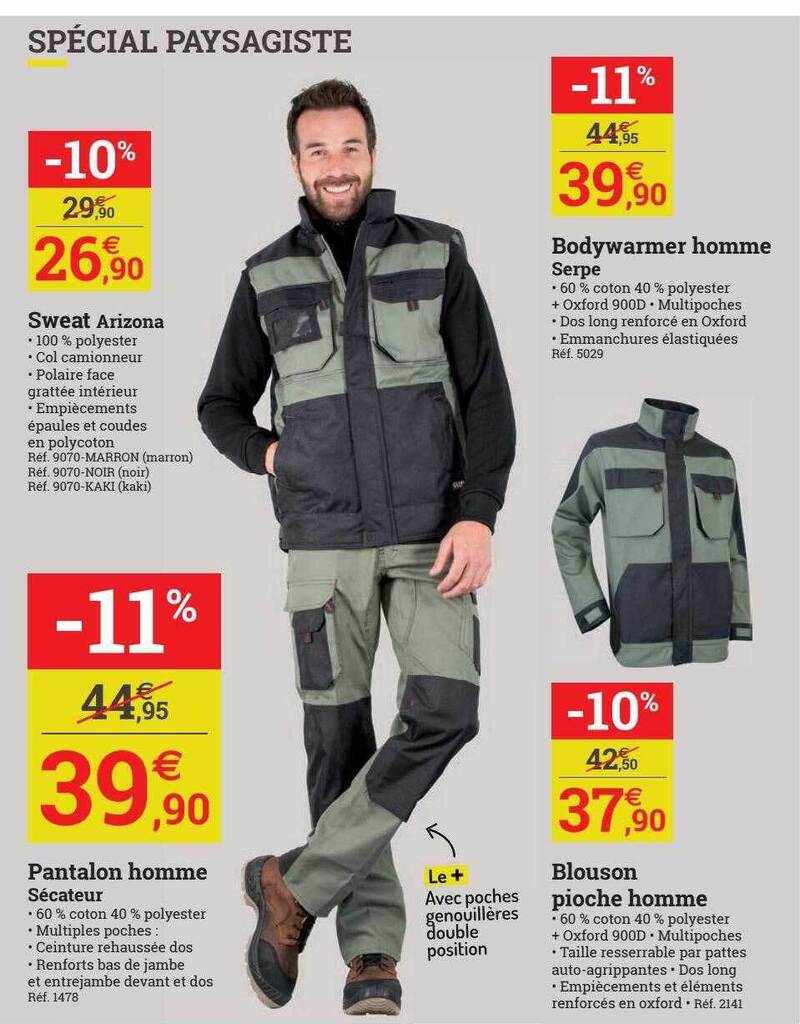 Promo Sweat arizona pantalon homme s cateur bodywarmer homme