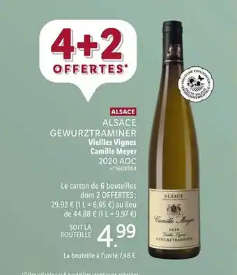 Lidl Alsace gewurztraminer vieilles vignes camille meyer 2020 aoc offre