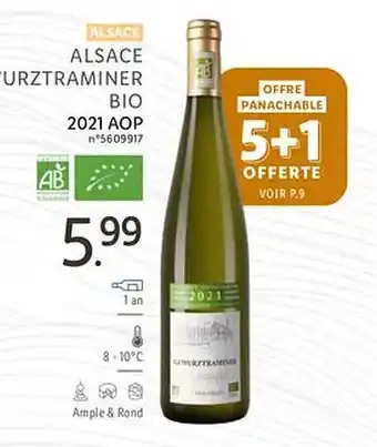 Lidl Alsace gewurztraminer bio 2021 aop offre