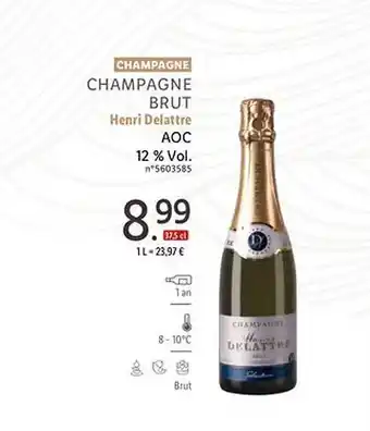Lidl Champagne brut henri delattre aoc offre