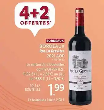 Lidl Bordeaux roc la gravière 2021 aop offre