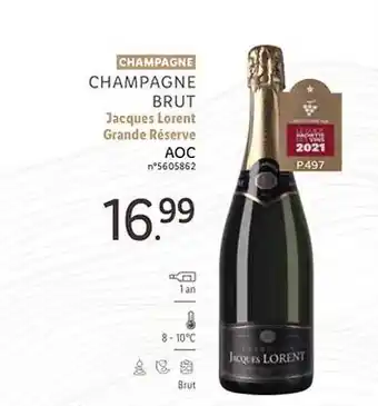 Lidl Champagne brut jacques lorent grande réserve offre