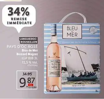 Lidl Langedoc-roussillon pays d'oc rosé bleu de mer bernard magrez offre