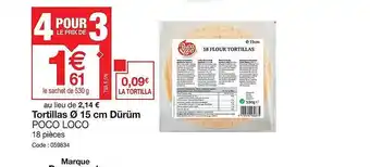 Promocash Tortillas ø 15 cm dürüm poco loco offre