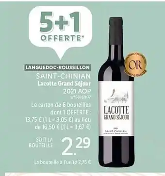 Lidl Langedoc-roussillon saint-chinian lacotte grand séjour 2021 aop offre