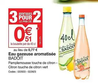 Promocash Eau gazeuse aromatisée badoit offre