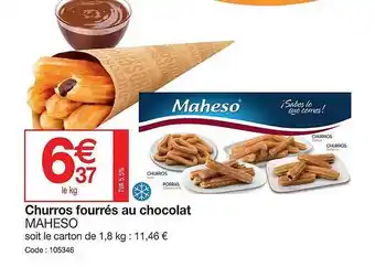 Promocash Churros fourrés au chocolat maheso offre
