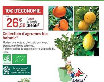 Botanic Collection d'agrumes bio botanic offre
