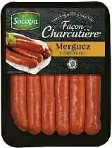 Petit Casino MERGUEZ VERITABLES GARANTI BŒUF ET MOUTON FACON CHARCUTIERE offre