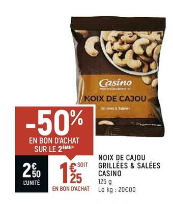 Petit Casino NOIX DE CAJOU GRILLÉES & SALÉES offre