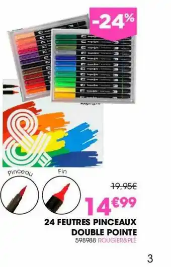 24 feutres pinceaux double pointe rougier&plé