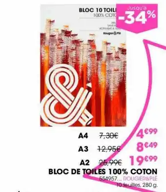 Bloc de toiles 100% coton rougier&plé
