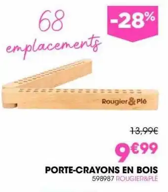 Porte-crayons en bois rougier&plé