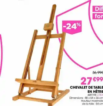 Chevalet de table en hêtre créa