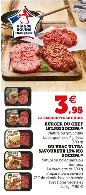 U Express BURGER DU CHEF 15%MG offre