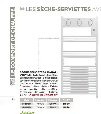 Bricomarché Sèche-serviettes marapi sauter offre