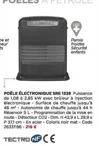 Bricomarché Poêle électronique sre 1328 tectro offre