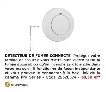 Bricomarché Détecteur de fumée connecté smartwares offre