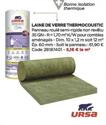 Laine de verre thermocoustic ursa